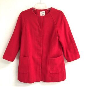 Old Navy wool blend hidden button up coat S
